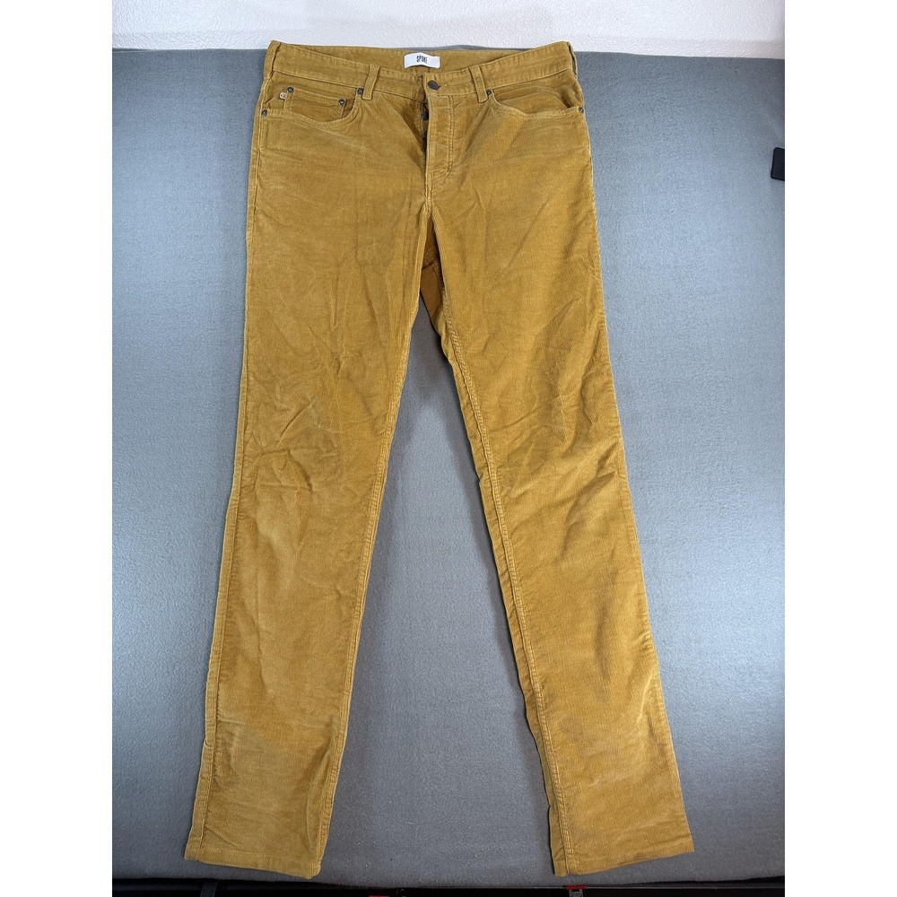 Spoke Pants Mens 35x32 Yellow Cord‎ Fives Corduroy Straight Leg Casual Khakis